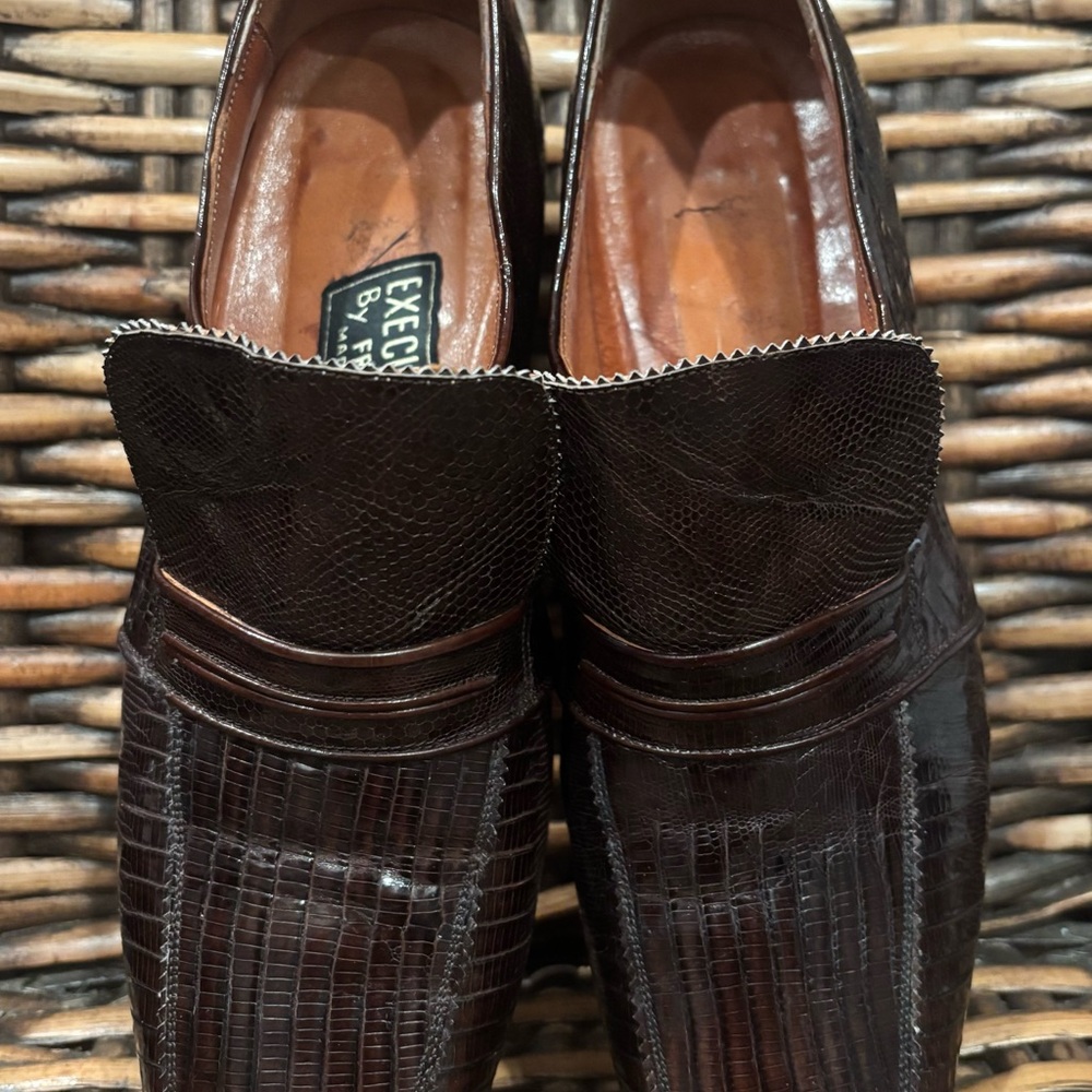 Fratelli Exclusive Made in Italy Textured Loafers in Rich Brown size 7 - Picture 5 of 12